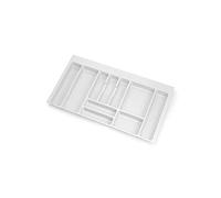 Emuca - Portaposate per cassetto da cucina Vertex/Concept 500, modulo 900 mm, Spalle 16mm, Plastica, bianco