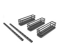 Portaspezie con 3 Ripiani per Mobili da Cucina o Muro Grigio Antracite Acciaio Emuca