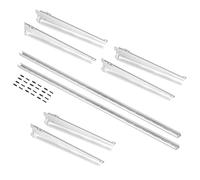 Emuca - Profili di Fissaggio a Parete e Supporti per mensola Jagmet, 380, Verniciato Bianco, Acciaio