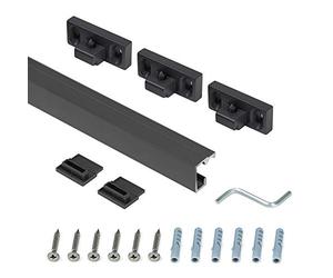 Emuca - Profilo per Accessori da Cucina sospesi, Barra di Fissaggio a Parete, con Supporti nascosti, 110 cm, Alluminio, Finitura Grigio Antracite