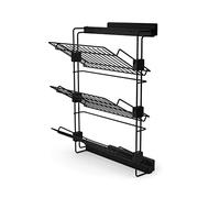 Emuca - Scarpiera laterale estraibile per armadi e cabine armadio Hack, Destra, Nero testurizzato, Acciaio