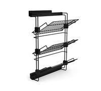 Emuca - Scarpiera Laterale Estraibile per armadi e cabine Armadio Hack, Sinistra, Nero Testurizzato, Acciaio