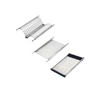 Emuca - Scolapiatti Drynox pensile per piatti e bicchieri, per mobile di lunghezza 45cm (385mm e 435mm), finitura cromata, Acciaio
