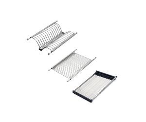 Emuca - Scolapiatti Drynox pensile per piatti e bicchieri, per mobile di lunghezza 45cm (385mm e 435mm), finitura cromata, Acciaio