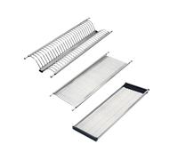 Emuca - Scolapiatti Drynox pensile per piatti e bicchieri, per mobile di lunghezza 80cm (735mm e 785mm), finitura cromata, Acciaio