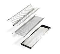 Emuca - Scolapiatti Drynox pensile per piatti e bicchieri, per mobile di lunghezza 90cm (835mm e 885mm), finitura cromata, Acciaio