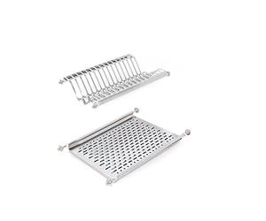 Emuca - Scolapiatti pensile per piatti e bicchieri in acciaio inox per mobile di larghezza 45cm (385 mm - 420 mm)