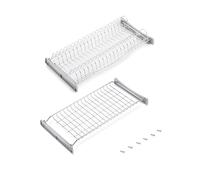 Emuca - Scolapiatti Suprastar pensile per piatti e bicchieri, per mobile di lunghezza 60cm (560mm e 570mm), finitura cromata, Acciaio