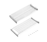 Emuca - Scolapiatti Suprastar pensile per piatti e bicchieri, per mobile di lunghezza 70cm (660mm e 670mm), finitura cromata, Acciaio