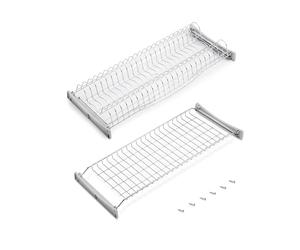 Emuca - Scolapiatti Suprastar pensile per piatti e bicchieri, per mobile di lunghezza 70cm (660mm e 670mm), finitura cromata, Acciaio