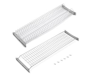 Emuca - Scolapiatti Suprastar pensile per piatti e bicchieri, per mobile di lunghezza 90cm (860mm e 870mm), finitura cromata, Acciaio