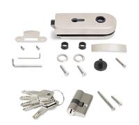 Emuca - Serratura per porta in vetro con telaio, Cilindro con chiavi, per porta in vetro 8-12mm, acciaio inox, finitura inox
