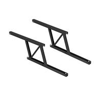 Emuca - Set di 2 meccanismi di sollevamento per tavolini, cerniera di sollevamento del tavolino, permette di alzare il tavolo di 135mm, Verniciato nero, Acciaio