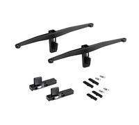 Emuca - Set di 5 supporti per ripiani in legno, pannelli non inclusi, Zamak, Nero strutturato, 5 set