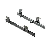 Emuca - Set di Guide con Cuscinetti a Sfere e Regolazione in Altezza per Cassetto/Ripiano Porta-Tastiera, Nero