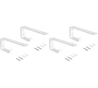 Emuca - Set di supporti per mensole in legno con gancio integrato, Acciaio, Verniciato bianco (Confezione da 2)