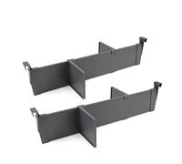 Emuca - Set Separatori Regolabili per cassetti, Accessori divisori Organizer per cassetti 600mm, Alluminio, Grigio Antracite.