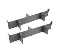 Emuca - Set Separatori Regolabili per cassetti, Accessori divisori Organizer per cassetti 900mm, Alluminio, Grigio Antracite.