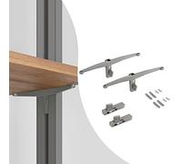 Emuca - Set staffe Zero per mensola in legno, Color pietra, Zama, 1 lotto