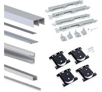 Emuca - Sistema scorrevole per armadio di 2 ante con profili Vall, spessore 19 mm, chiusura soft, pannelli non incluse, Anodizzato opaco