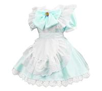 EMUKFD Costume da cameriera da donna, stile anime, cosplay, grembiule francese in pizzo Lolita Juniors Kawaii per feste carino Halloween, Verde menta, S