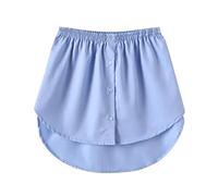 EMUKFD Estensore per camicia da donna, a strati, regolabile, rimovibile, minigonna a mezza lunghezza, con bottoni, blu cielo, XL