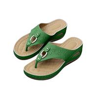 EMUKFD Infradito ortopediche da donna, con supporto per arco plantare, comode zeppe, sandali, antiscivolo, estive, da spiaggia, sandali da donna per vacanze, A1 Verde nerastro, 39.5 EU