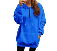 EMUKFD Pullover oversize Felpe con cappuccio da donna Basic Plain Hoody Baggy Lounge Manica lunga Felpa con zip 1/4 Tasche Casual Felpa con cappuccio Top con cappuccio 2025 Maglioni con cappuccio da