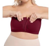 EMUKFD Reggiseni senza spalline da donna taglie forti - Reggiseni con chiusura frontale UK Push Up Plunge Seamless traspirante reggiseno a fascia imbottito multiway Tube Top reggiseno elastico