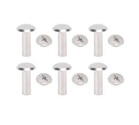 EMUKOEP 100 Paia M3 Viti a Testa Piatta Tonda Rivetti in Pelle, Robusti Rivetti a Vite Chicago di Dimensioni 4 X 8 X 8,5 Mm per Artigianato