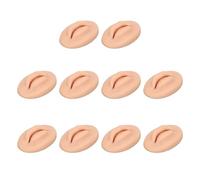 EMUKOEP 10pcs Silicone Fake Labbra Pratico, Design Aperto in Bocca con Forma di Denti, Strumento di Formazione di Ricamo Principiante per Visualizzazione e Insegnamento del Modello (Deep Color)