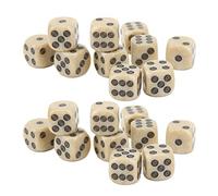 EMUKOEP 20 Dadi a Sei Facce Compatti da 16 Mm con Grana Perlata, Cerchi Leggeri, Resistenti All'usura, per Giochi da Tavolo, Feste, in Plastica