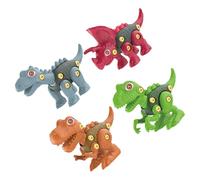 EMUKOEP 4 Pezzi di Giocattoli di Dinosauro per Bambini da 3 a 5 Anni, Giunti Flessibili Rimovibili Dettagli Vivaci Set di Modelli di Dinosauro Regalo per Ragazzi per L'apprendimento e lo Sviluppo