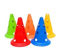 EMUKOEP 5 Coni da Allenamento per Calcio, Barra Conica per Ostacoli, Segnaletica per Secchio, Barriera con Fori (Colore Assortito)