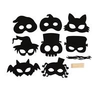 EMUKOEP 8 Pezzi Halloween Scratch Paper Art Masches Maschera Scratch Masches Rainbow Maschere per Animali Toys Halloween Kids Crafts
