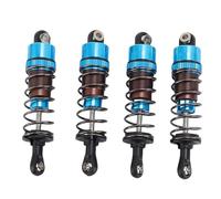 EMUKOEP Ammortizzatore RC in lega di alluminio leggero, 4 pezzi, 1/10, auto telecomandate da 70 mm, migliora le prestazioni di gestione, adatto per aggiornamenti di prestazioni (blu)