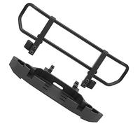 EMUKOEP Base Paraurti Anteriore per Auto RC Design Unico a Sgancio Rapido Paraurti Anteriore RC Altamente Simulato per 1/10 Crawler Lega di Alluminio Installazione Non Distruttiva (Nera)