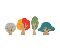 EMUKOEP Blocchi Educativi in legno Impilabili Set di Materiale Sicuro 4 Alberi Che Costruiscono Giocattoli per Bambini