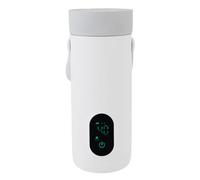 EMUKOEP Bollitore Elettrico da Viaggio Piccolo da 350 Ml Bollitore Portatile Ricaricabile Tramite USB per Acqua Calda per Auto, Manico in Pelle PU