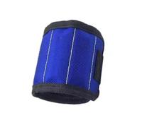 EMUKOEP Braccialetto Magnetico, Strumento Portavite Multifunzionale con Potenti Magneti e Cinturino Regolabile per Contenere Punte per Chiodi e Piccoli Strumenti Metallici (3 righe 6 magnetiche blu)