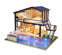 EMUKOEP Casa delle Bambole in Miniatura in Legno per Assemblare Ornamenti Decorativi per Bambini (Appartamento del tempo)