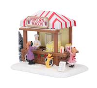 EMUKOEP Casa Musicale Luminosa di Natale, Camion con Cibo Innevato e Figurine per la Casa della Decorazioni Natalizie Creative e Idee con Tema Popcorn (Popcorn)