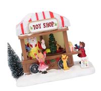 EMUKOEP Casa Musicale Luminosa di Natale, Camion con Cibo Innevato e Figurine per la Casa della Decorazioni Natalizie Creative e Idee con Tema Popcorn (Albero di Natale)