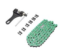 EMUKOEP Catena per Moto 420 Rivestita, 106 Maglie per CRF50 XR50 e PW80, Eccellente Durata e Resistenza Alla Trazione, Adatta per Mini Moto e Go Kart (Verde)