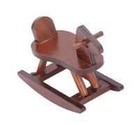 EMUKOEP Cavallo a Dondolo per Casa delle Bambole in Scala 1:12 Modello in Miniatura Realistico di Cavallo a Dondolo in Legno, Buona Decorazione per la Casa delle Bambole, Materiale in Legno di
