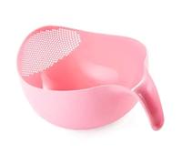 EMUKOEP Colino per Rondella di Riso Efficiente Ciotola per la Pulizia del Riso per Manico da Resistente Al Calore per Uso Domestico In Plastica (Rosa grande)