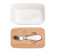 EMUKOEP Contenitore per burro in gres, conservazione sigillata, elegante contenitore per burro in ceramica per piatti da torta, contenitore per dessert