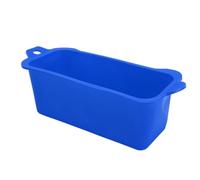 EMUKOEP Contenitore per grasso in silicone riutilizzabile, vassoio raccogli grasso termico, accessorio per contenitore di grasso con design a prova di perdite, per barbecue e campeggio (blu)