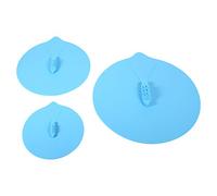 EMUKOEP Coperchio di Aspirazione, Set di 3 Cellule di Copertura in Silicone per Tazza, Battello a Vapore Unico, Coperchio del Sigillo in Silicone, Pentola, Tazza, Utensili da, Blu