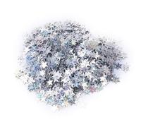 EMUKOEP Coriandoli a Stella da 4000 Pezzi da 10 Mm, Granelli in PVC con Oro Argento, per la Decorazione della Festa Nuziale di Natale (Argento)